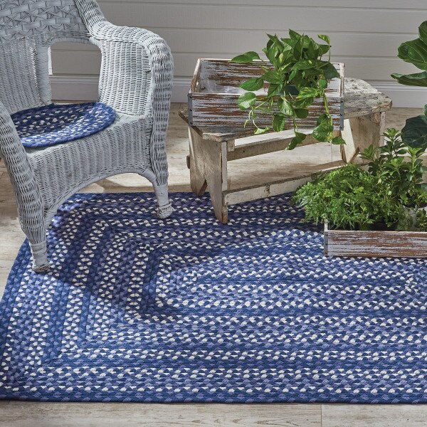 Bluestone Braided Rectangular Rug 48" x 72" Park Designs